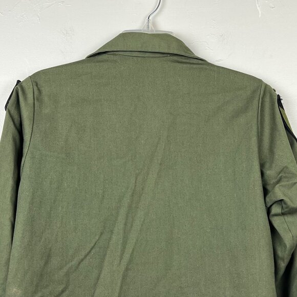Vintage US Army Combat Uniform Olive Green Utility Shirt Coat Patches - Picture 6 of 6
